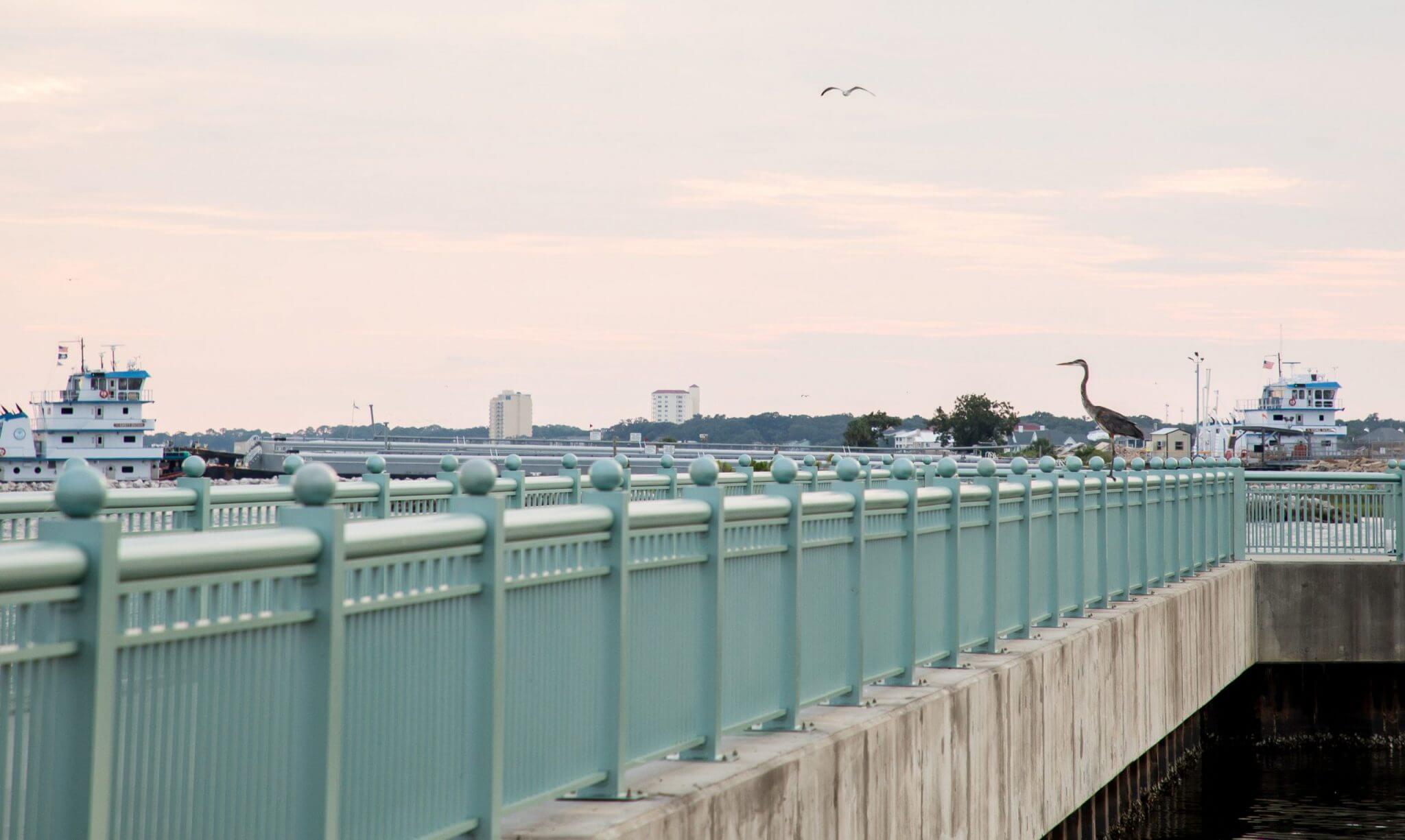 The seawall at Port of Pensacola